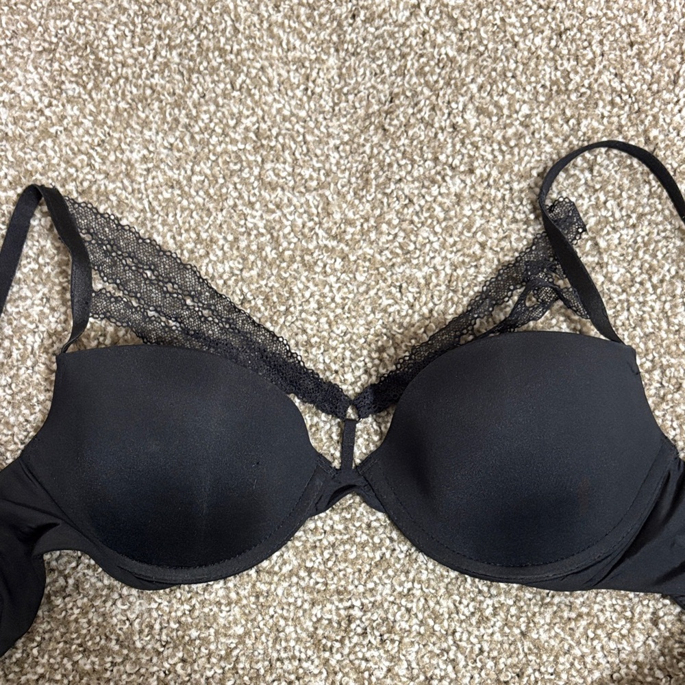 Adore Me Black Lace Accent Bra